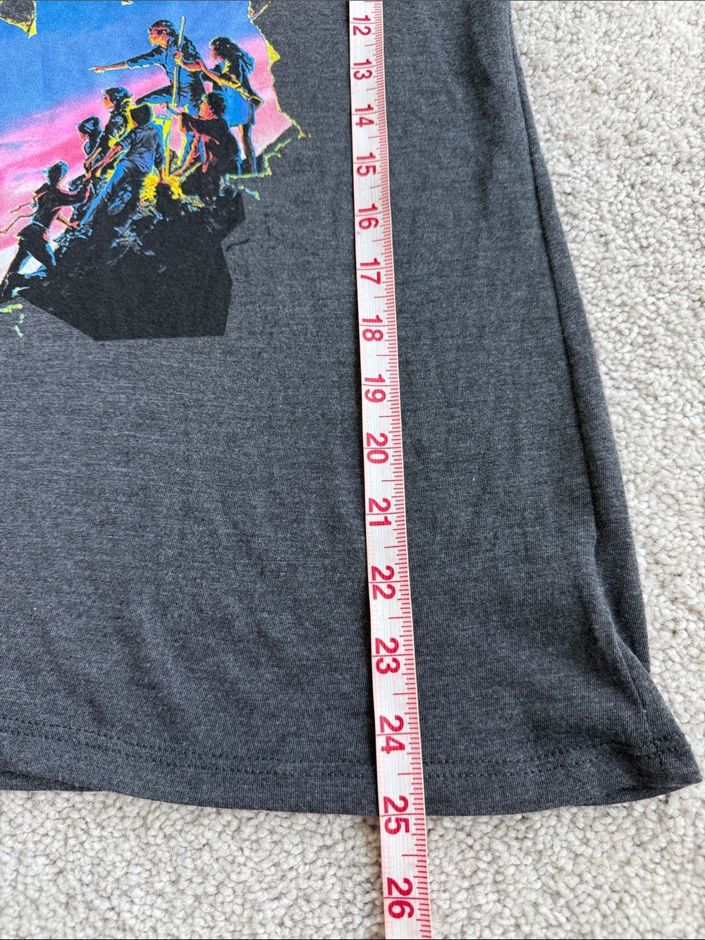 The Goonies Ringer Tee - Charcoal with Yellow & Multicolor Graphic Size XS - Picture 5 of 5
